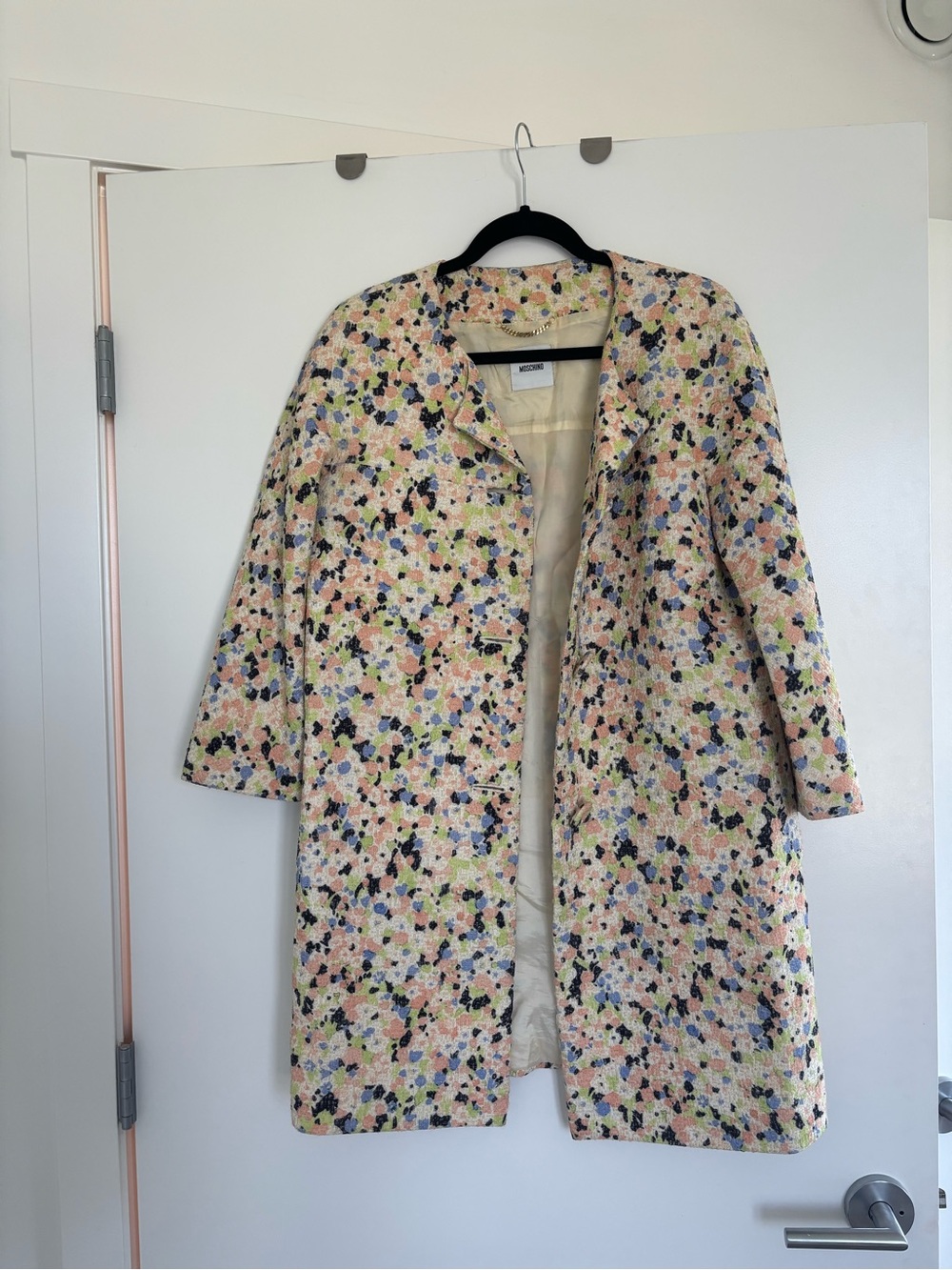 Moschino Pastel Multi Tweed Coat